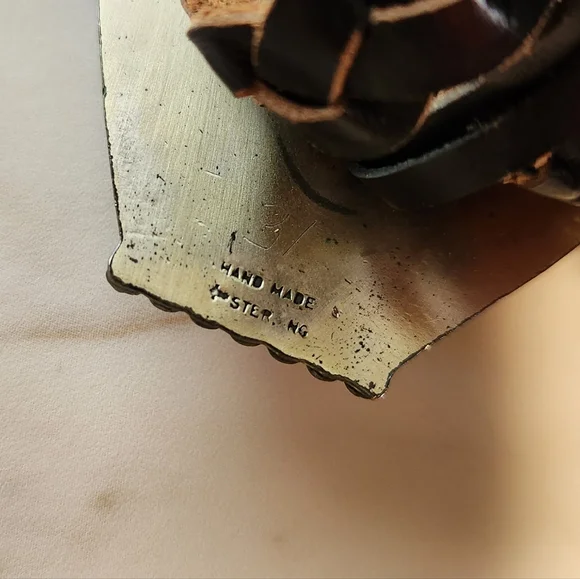 Vintage Sterling Silver & Turquoise Bolo Tie – Handcrafted Southwestern Style - Picture 8 of 9